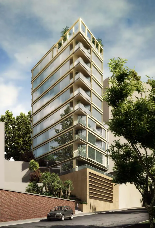 Render del edificio NOU 5-92 en Bogotá